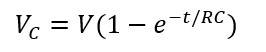 the voltage across the capacitor increases according to the relationship